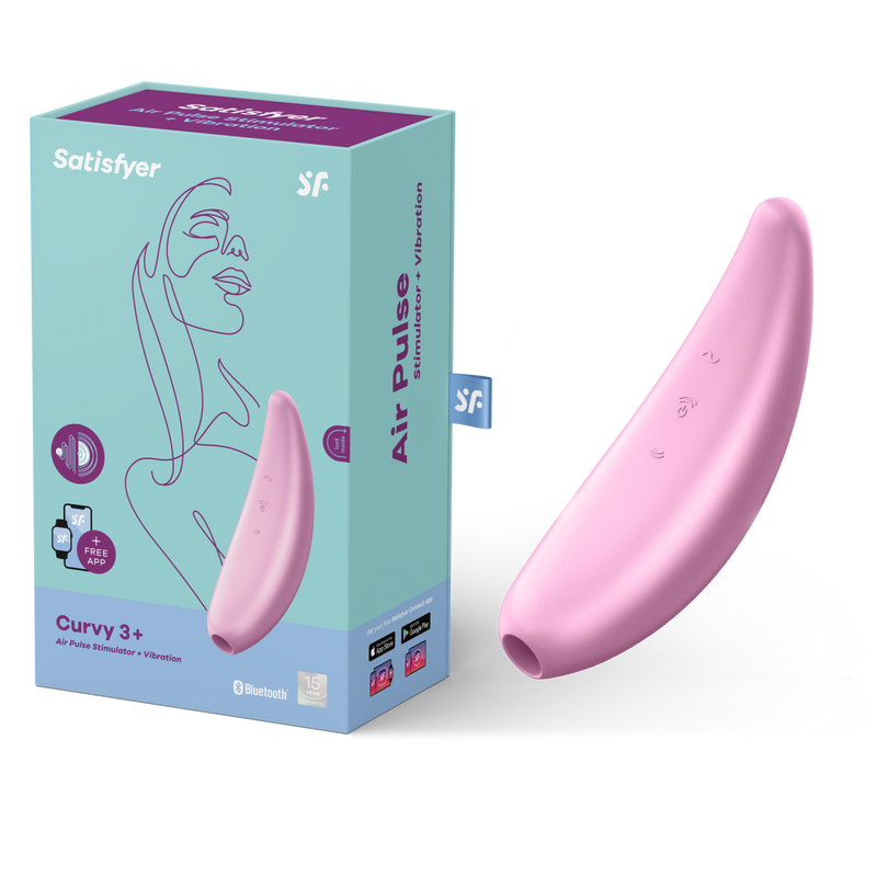 Satisfyer Curvy 3+ Air Pulse Stimulator in Pink (6686795432133)