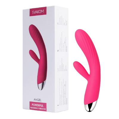 SVAKOM Angel Flexible Double Motor Warming G-Spot & Clitoral Vibrator -  Plum Red (6732485853381)