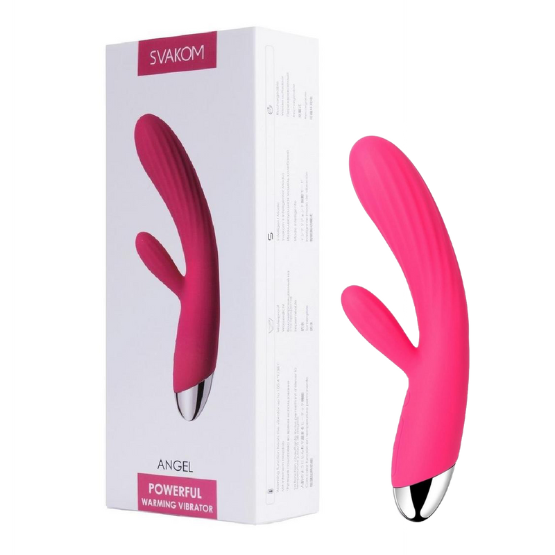 SVAKOM Angel Flexible Double Motor Warming G-Spot & Clitoral Vibrator -  Plum Red (6732485853381)