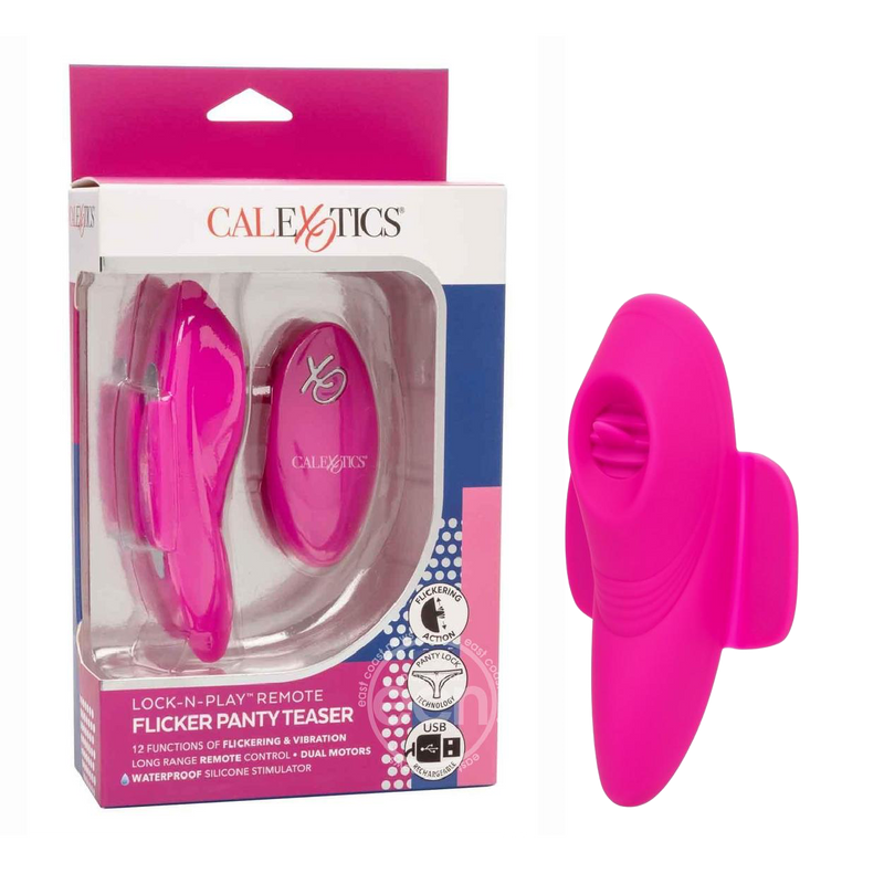 Lock-N-Play Remote Flicker Rechargeable Silicone Panty Teaser Panty Vibe - Pink (7659131863257)