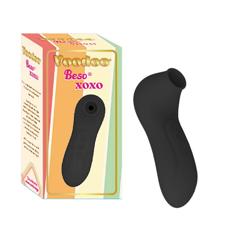 BESO XOXO SUCTION VIBRATOR - BLACK (6217395568837)