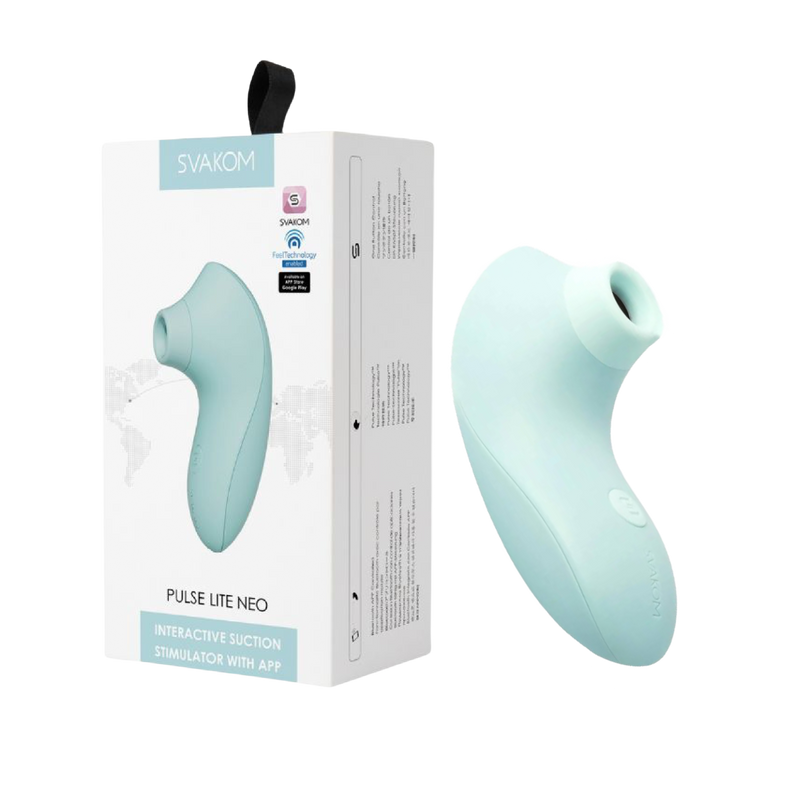 SVAKOM PULSE LITE NEO INTERACTIVE SUCTION STIMULATOR SEAFOAM BLUE (8129775501529)