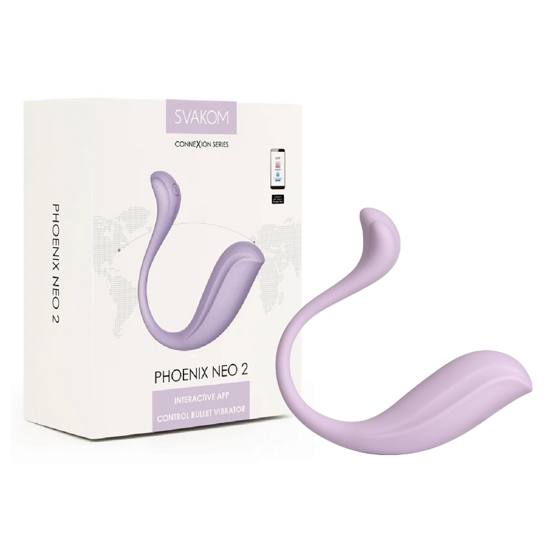 SVAKOM Phoenix Neo 2 Interactive App Controlled Bullet Vibrator - Pastel Lilac (8962548039897)