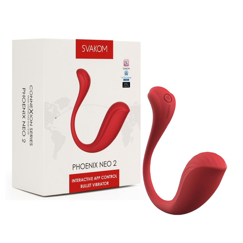 SVAKOM Phoenix Neo 2 Interactive App Controlled Bullet Vibrator - Red (8128554336473)