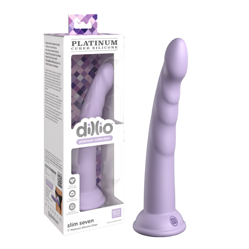 Dillio Platinum Slim Seven Silicone Dildo 7in - Lavender (8034055848153)