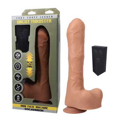 Fort Troff - Uncut Thruster - Mini Fuck Machine - Rechargeable Silicone with Remote - Caramel (8391035977945)