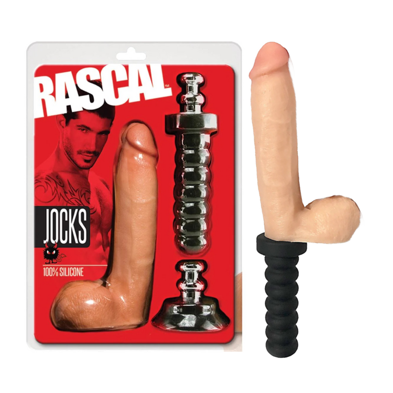 Rascal Jocks Johnny Silicone Dildo with Handle or Suction Cup Base 8inch (8111983755481)