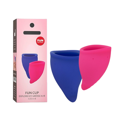 FUN CUP EXPLORE KIT - MENSTRUAL CUP - PINK/ULTRAMARIN (7675704541401)