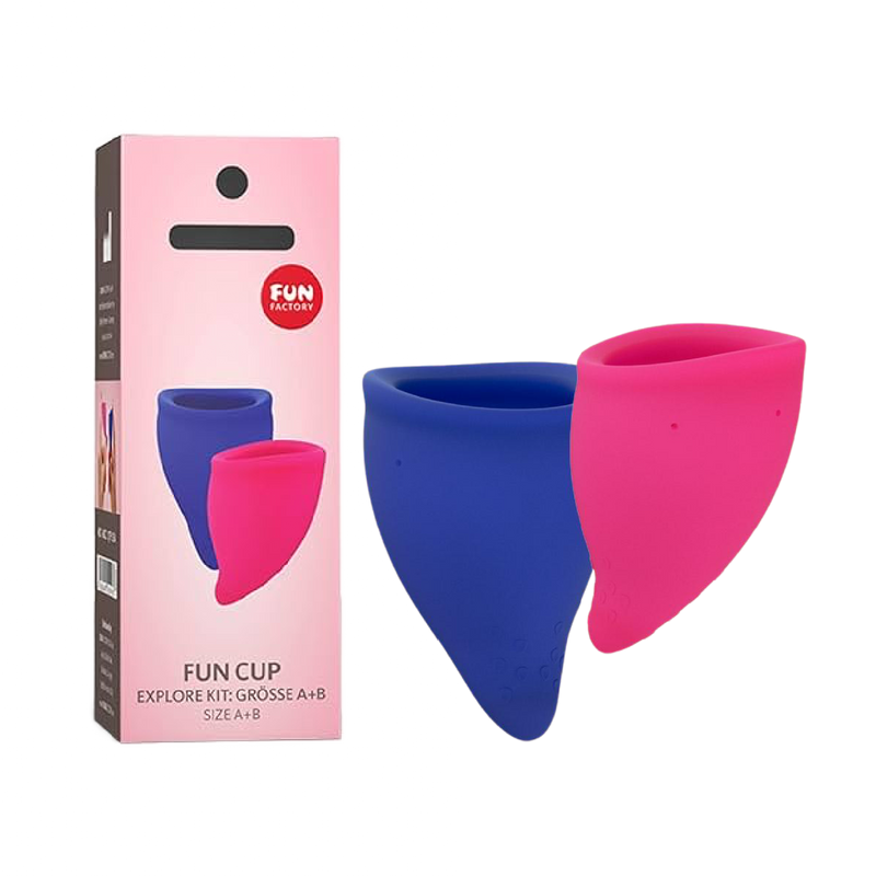 FUN CUP EXPLORE KIT - MENSTRUAL CUP - PINK/ULTRAMARIN (7675704541401)