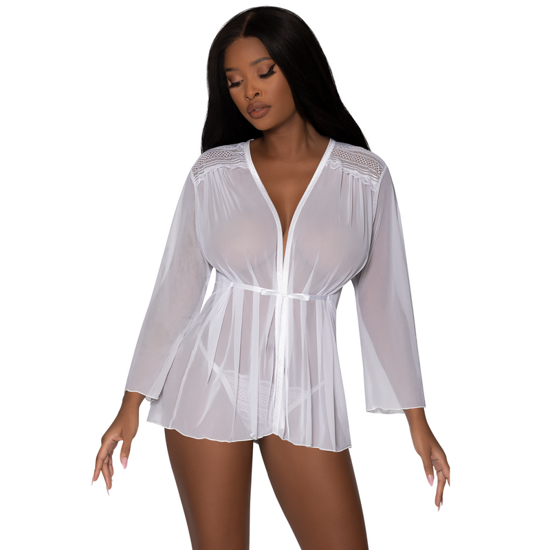 Flowing Short Robe - White (9071835250905)