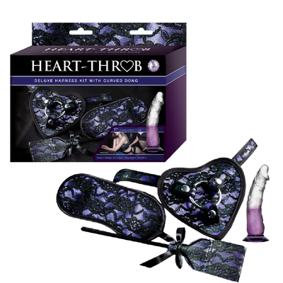 HEART-THROB DELUXE HARNESS KIT WITH CURVED DONG-PURPLE (4714936860771)