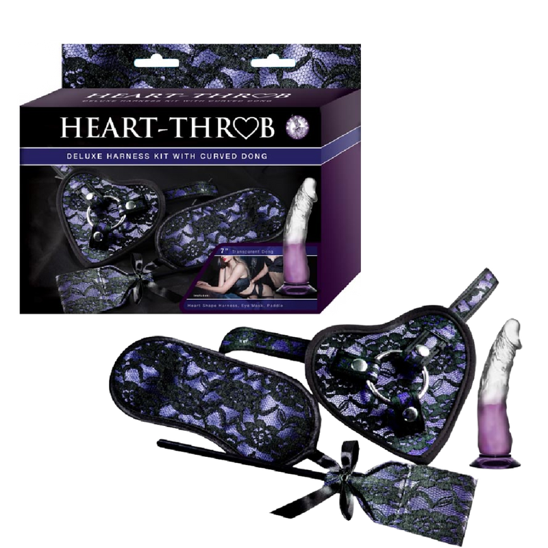 HEART-THROB DELUXE HARNESS KIT WITH CURVED DONG-PURPLE (4714936860771)