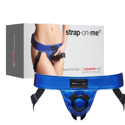 Strap On Me Leatherette Harness Curious - Metallic Blue (9076589461721)