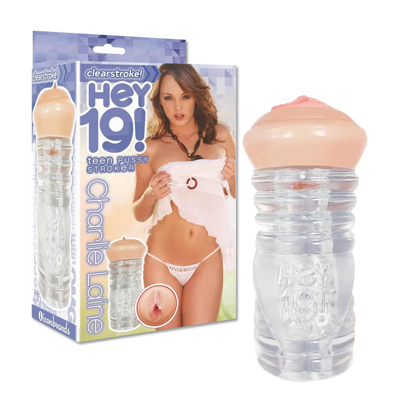 Hey 19!, ClearStroke Dual End Pussy Charlie Laine - Clear/Vanilla