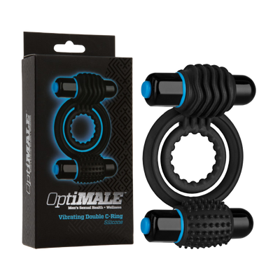 OptiMALE - Vibrating Double C-Ring - Black (4686871756899)