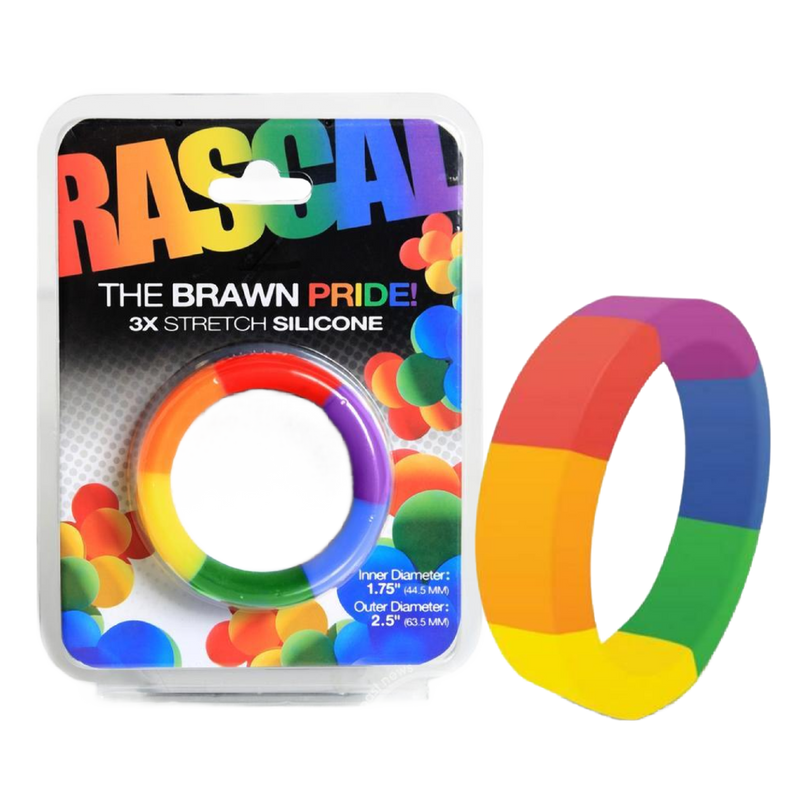 Rascal The Brawn Pride Silicone Cockring Multi-Color 2.5 Inch Diameter (6655268389061)