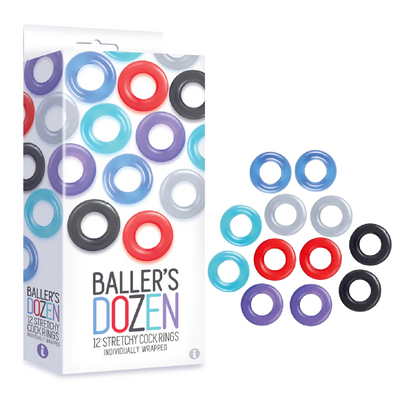 The 9`s Baller's Dozen 12 piece TPE Beaded Cockrings set (8614872187097)