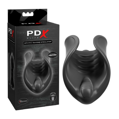 Pipedream Extreme Elite Vibrating Silicone Stimulator Masturbator with Bullet - Black (7796866547929)