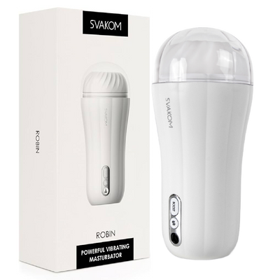 SVAKOM Robin Powerful Vibrating Masturbator - White (7541989671129)