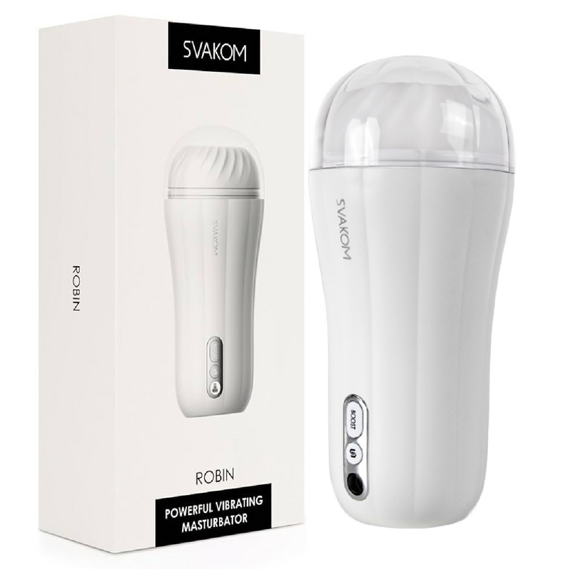 SVAKOM Robin Powerful Vibrating Masturbator - White (7541989671129)