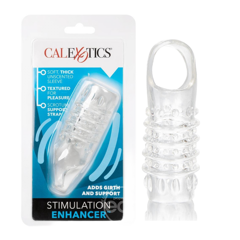 Stimulation Enhancer Textured Penis Sleeve Clear 4.25 Inch (3562513301603)