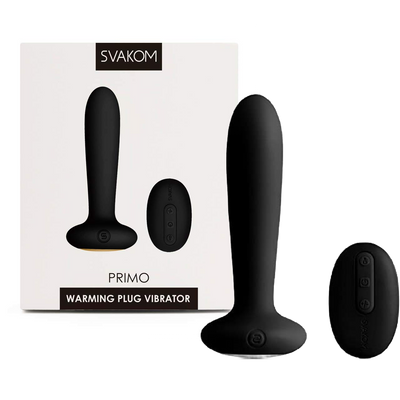 SVAKOM Primo Wearable G-spot & Anal Remote-Controlled Long-bullet Warming Vibrator - Black (6624854966469)