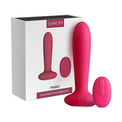 SVAKOM Primo Wearable G-spot & Anal Remote-Controlled Long-bullet Warming Vibrator - Plum Red (4696837488739)