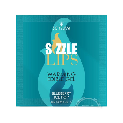 Sizzle Lips Warming Edible Gel Blueberry Ice Pop Foil (7731497992409)