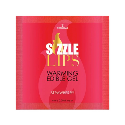 Sizzle Lips Warming Edible Gel Strawberry Foil (7731499925721)