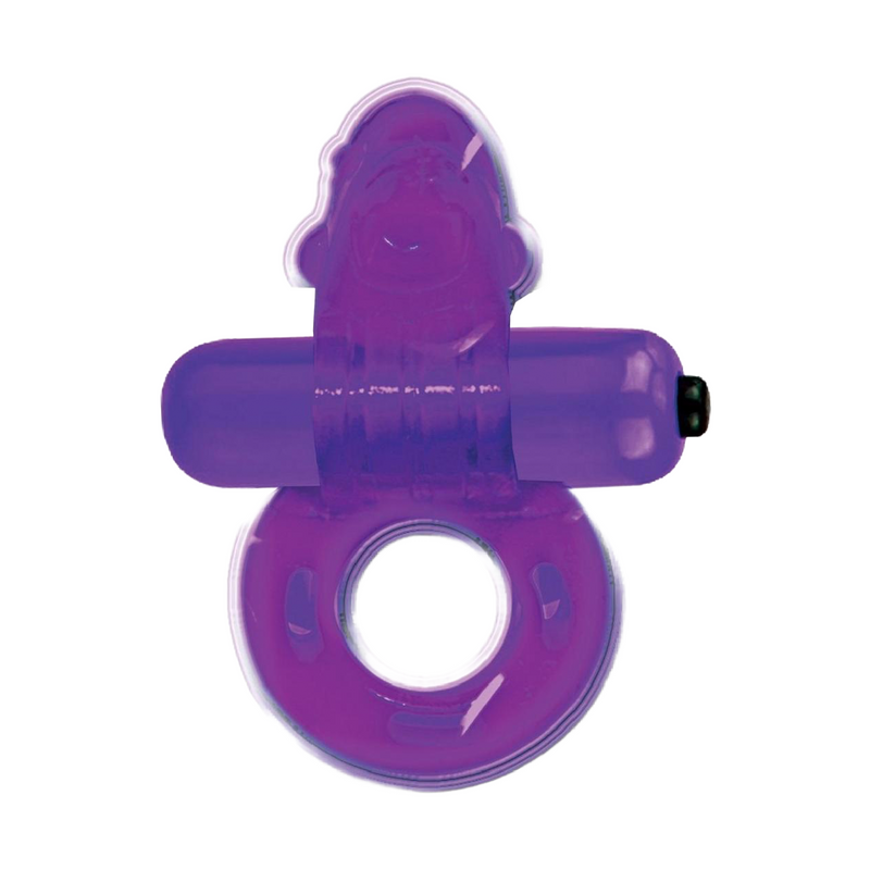 Purrfect Pets Tickle Me Dolphin Silicone Stimulator with Vibrating Bullet - Purple (9084367765721)