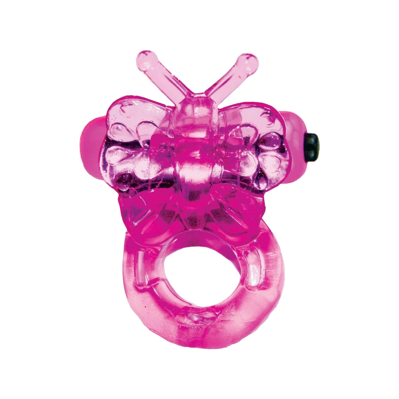 Purrfect Pets Buzzy Butterfly Silicone Stimulator with Vibrating Bullet - Magenta (9084372615385)