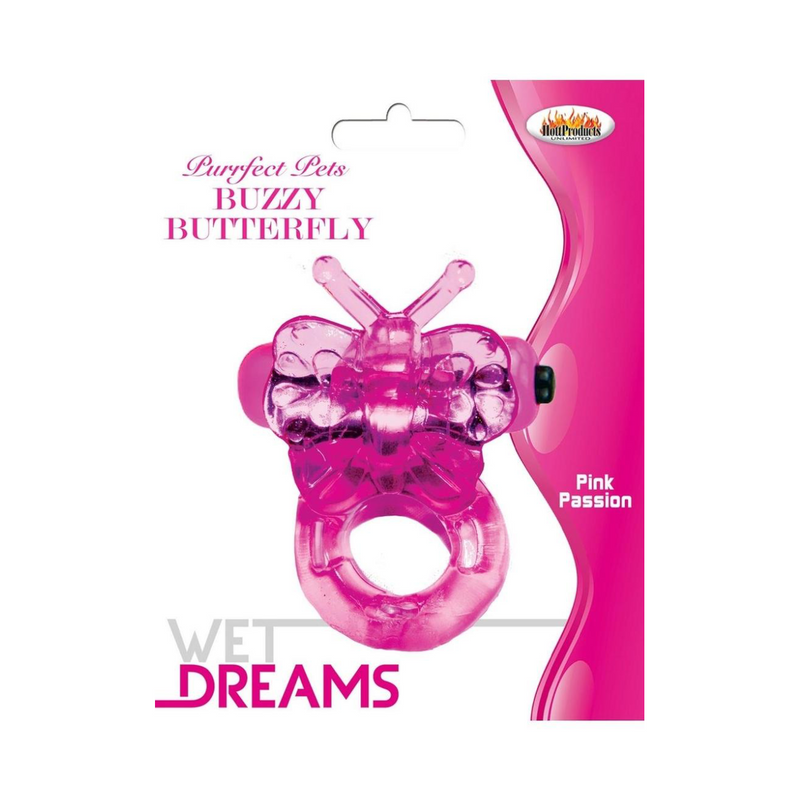 Purrfect Pets Buzzy Butterfly Silicone Stimulator with Vibrating Bullet - Magenta (9084372615385)