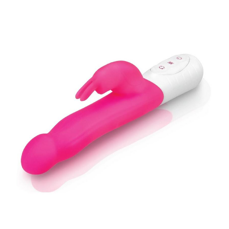 Rabbit Essentials Silicone Rechargeable Slim Shaft Rabbit Vibrator - Hot Pink (9084348039385)