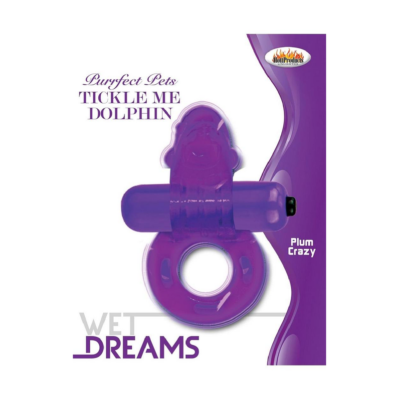 Purrfect Pets Tickle Me Dolphin Silicone Stimulator with Vibrating Bullet - Purple (9084367765721)