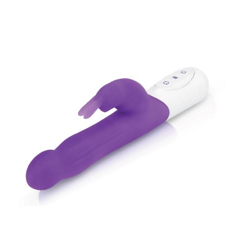 Rabbit Essentials Silicone Rechargeable Slim Shaft Rabbit Vibrator - Purple (9084346269913)