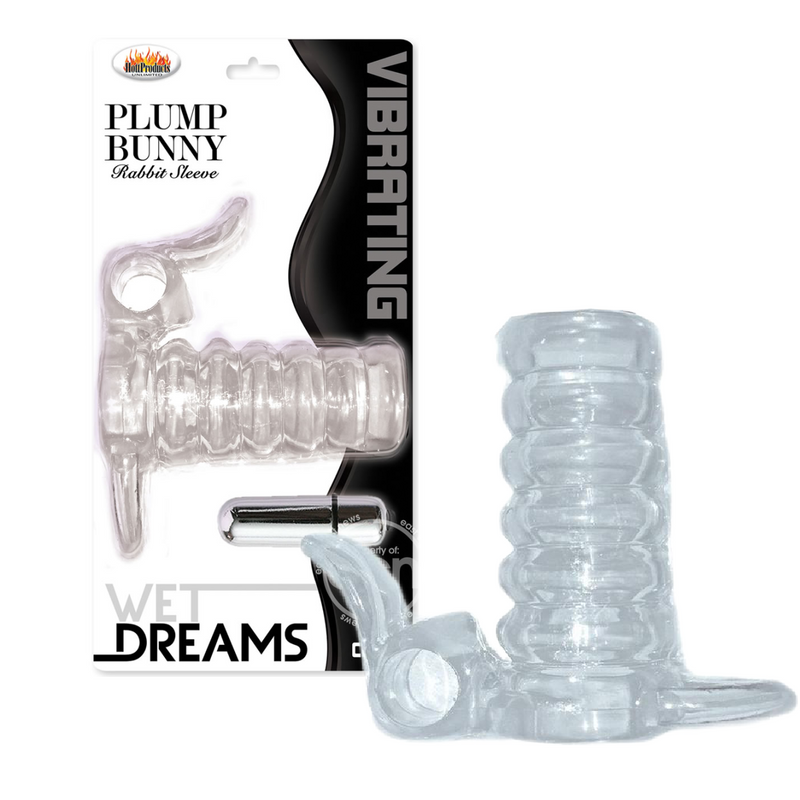 Wet Dreams Vibrating Plump Bunny Rabbit Sleeve - Clear (9084384706777)