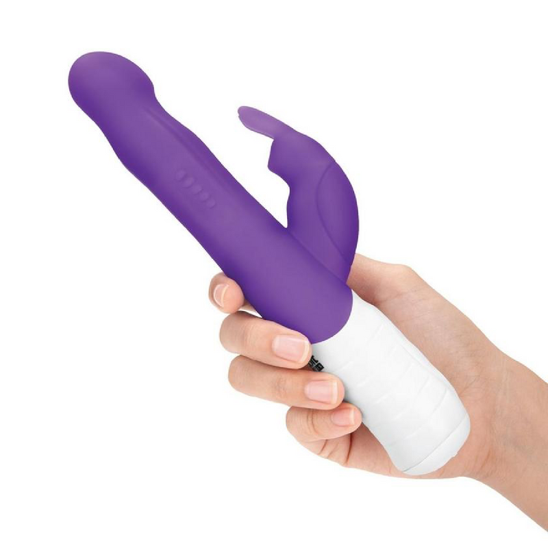 Rabbit Essentials Silicone Rechargeable Slim Shaft Rabbit Vibrator - Purple (9084346269913)