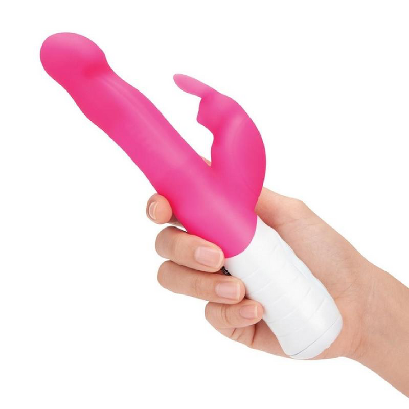 Rabbit Essentials Silicone Rechargeable Slim Shaft Rabbit Vibrator - Hot Pink (9084348039385)