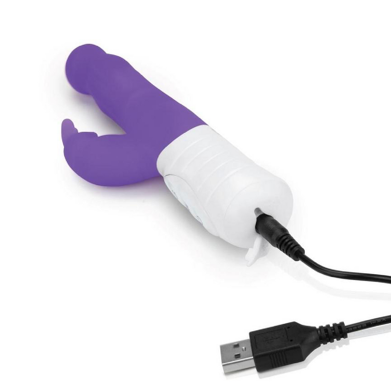 Rabbit Essentials Silicone Rechargeable Slim Shaft Rabbit Vibrator - Purple (9084346269913)