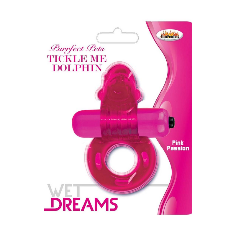 Purrfect Pets Tickle Me Dolphin Silicone Stimulator with Vibrating Bullet - Pink (9084371927257)