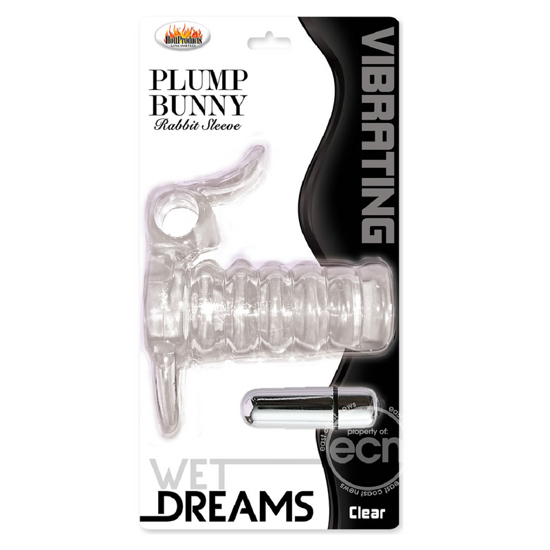 Wet Dreams Vibrating Plump Bunny Rabbit Sleeve - Clear (9084384706777)