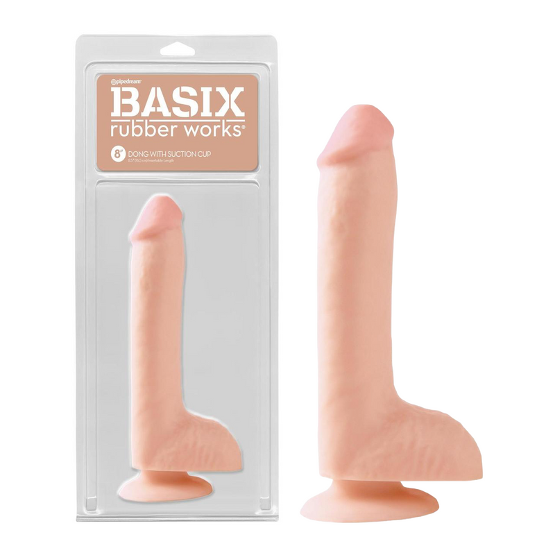 Basix Rubber Works Dong with Suction Cup 8in - Vanilla