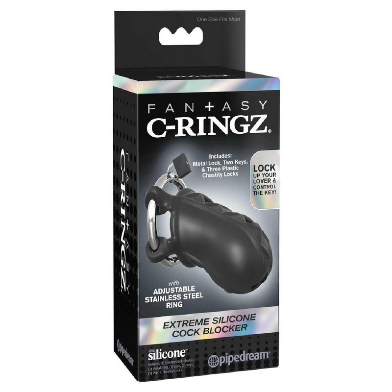 Fantasy C-Ringz Extreme Silicone Cock Blocker Cock Ring - Black