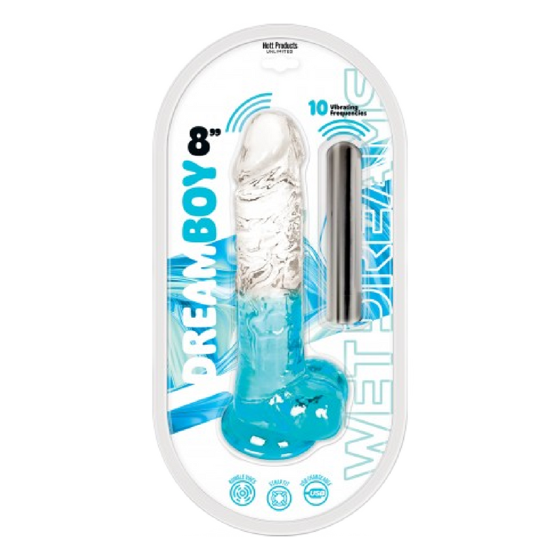Dream Boy 8" Aqua - Jelly Vibrator
