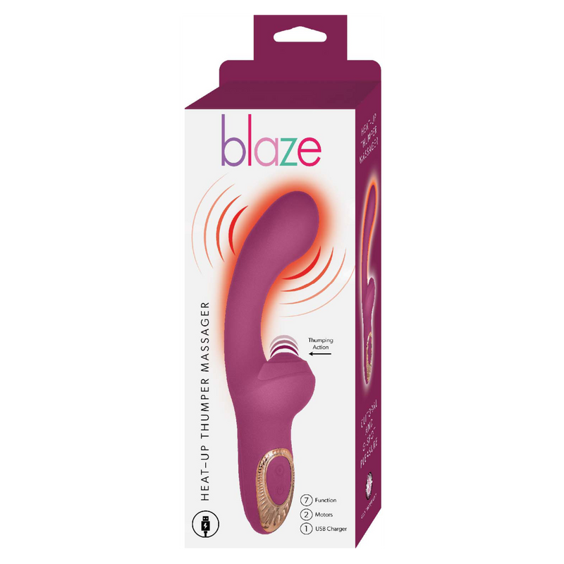 Blaze Heat-Up Thumper Massager - Eggplant