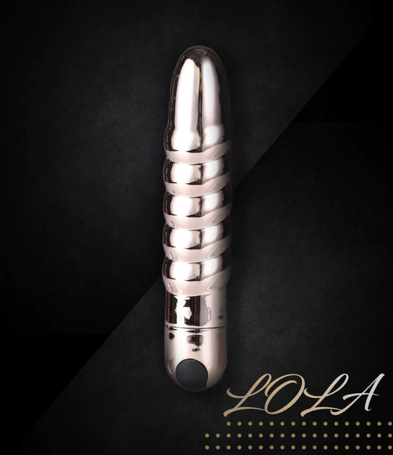 LOLA USB Rechargeable Silicone 10-Function Vibrating Twisty Bullet ROSE GOLD (8391024148697)