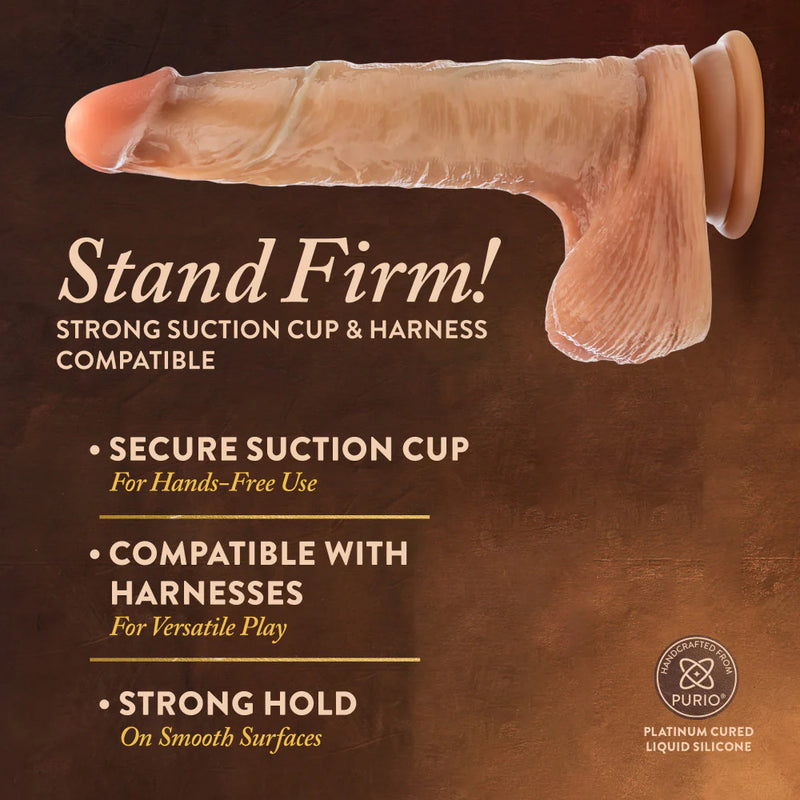 Renaissance - DaVinci - 8 Inch Sliding Foreskin Dildo with Squeezable Balls - Tan (8906703896793) (8906823368921)