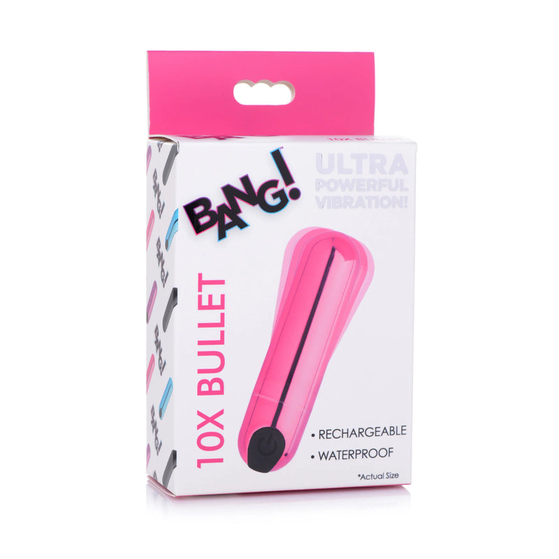 10X Rechargeable Vibrating Metallic Bullet - Pink (8189645455577)