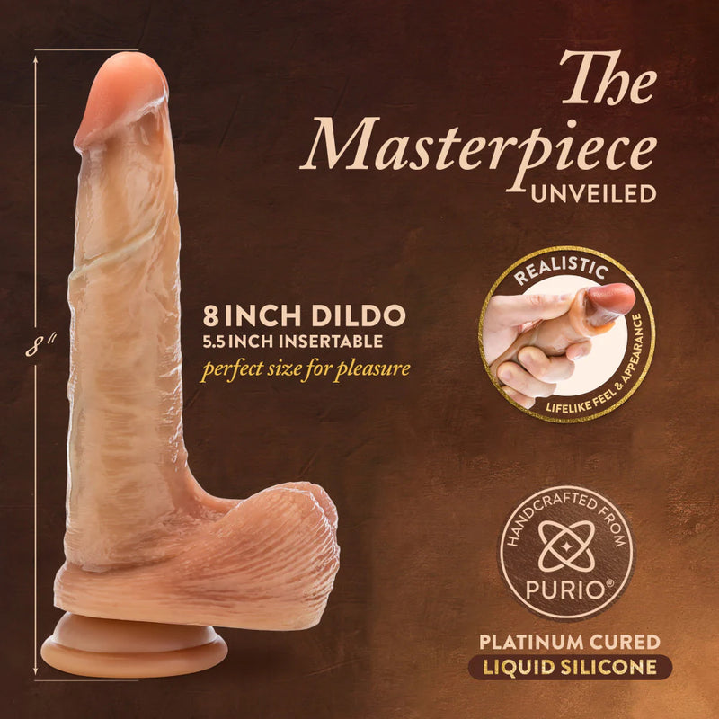 Renaissance - DaVinci - 8 Inch Sliding Foreskin Dildo with Squeezable Balls - Tan (8906703896793) (8906823368921)