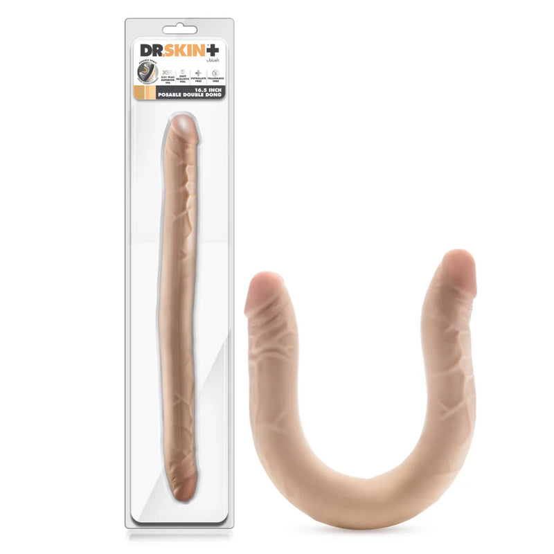 Dr. Skin Plus - 16.5” Posable Double Dong - Beige (9021545578713)